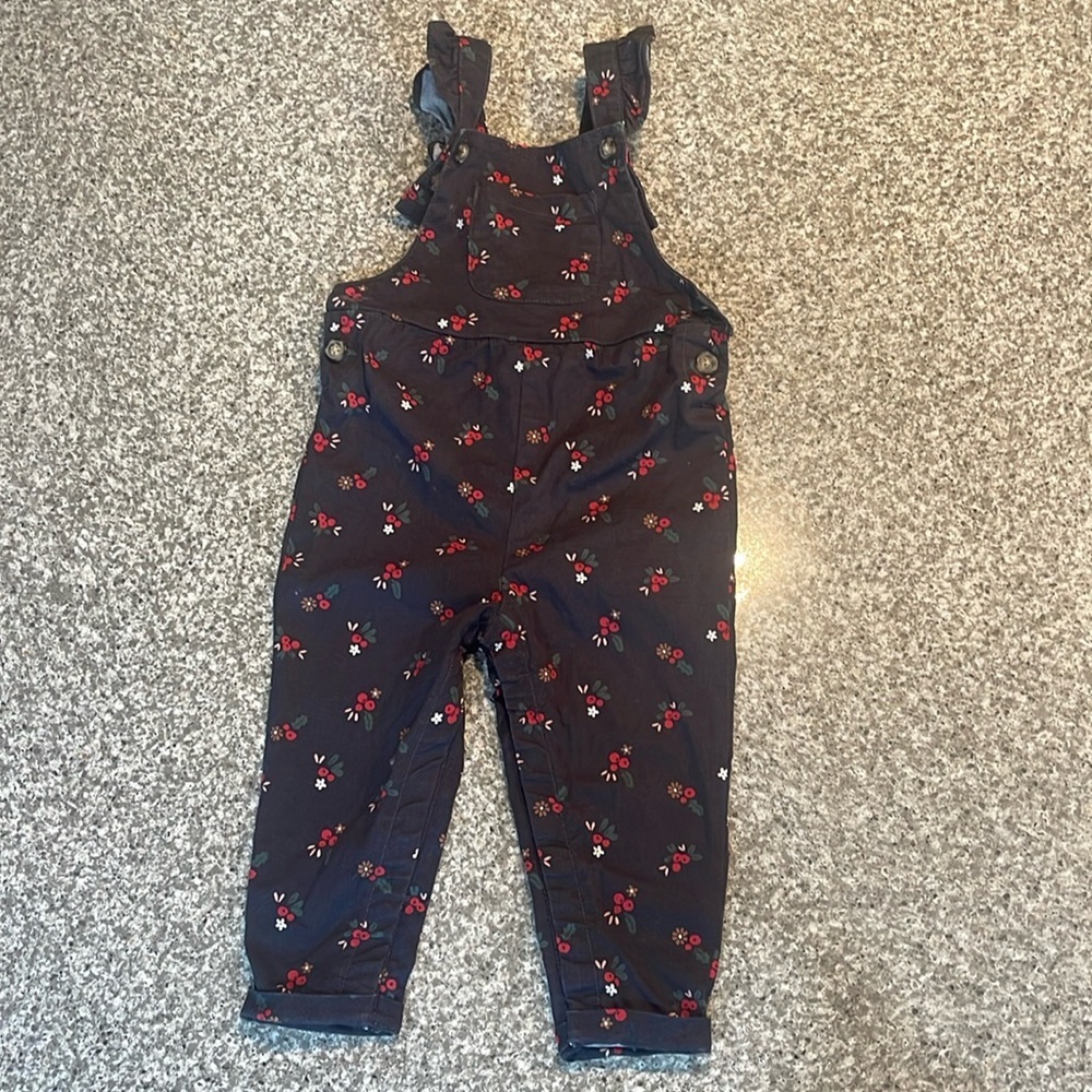 Carters baby girl pattern overallsl
